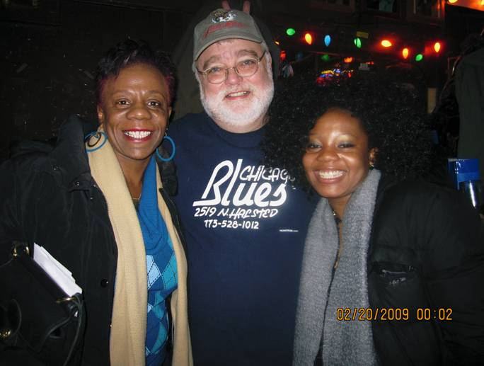 Laretha, Robert Hecko (owner of BLUES on Halsted) and Diamond (manager)